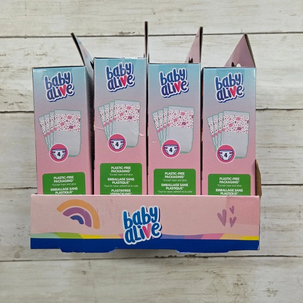 Baby‎ Alive Doll Diaper Refills 4-Pack 16 Diapers Total E9119 Hasbro New